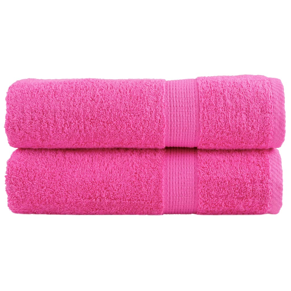 vidaXL Premium Bath Towels "SOLUND" 2 pcs Pink 100x150 cm 600 gsm 1