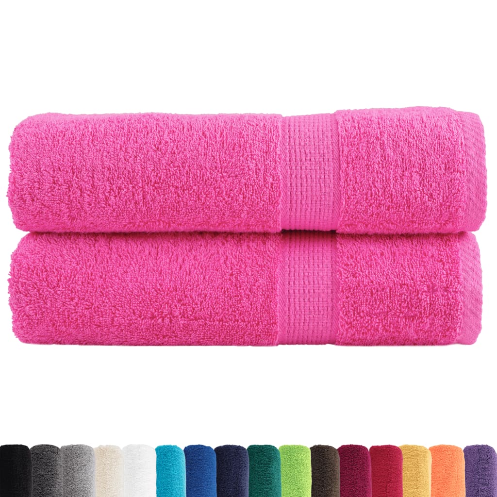 vidaXL Premium Bath Towels "SOLUND" 2 pcs Pink 100x150 cm 600 gsm 2