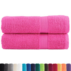 vidaXL Premium Bath Towels "SOLUND" 2 pcs Pink 100x150 cm 600 gsm 2