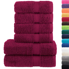 vidaXL 6 Piece Premium Towel Set SOLUND Bordeaux 600 gsm 2