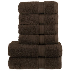 vidaXL 6 Piece Premium Towel Set SOLUND Brown 600 gsm 1