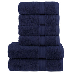 vidaXL 6 Piece Premium Towel Set SOLUND Navy Blue 600 gsm 1