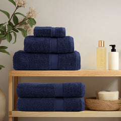 vidaXL 6 Piece Premium Towel Set SOLUND Navy Blue 600 gsm 3