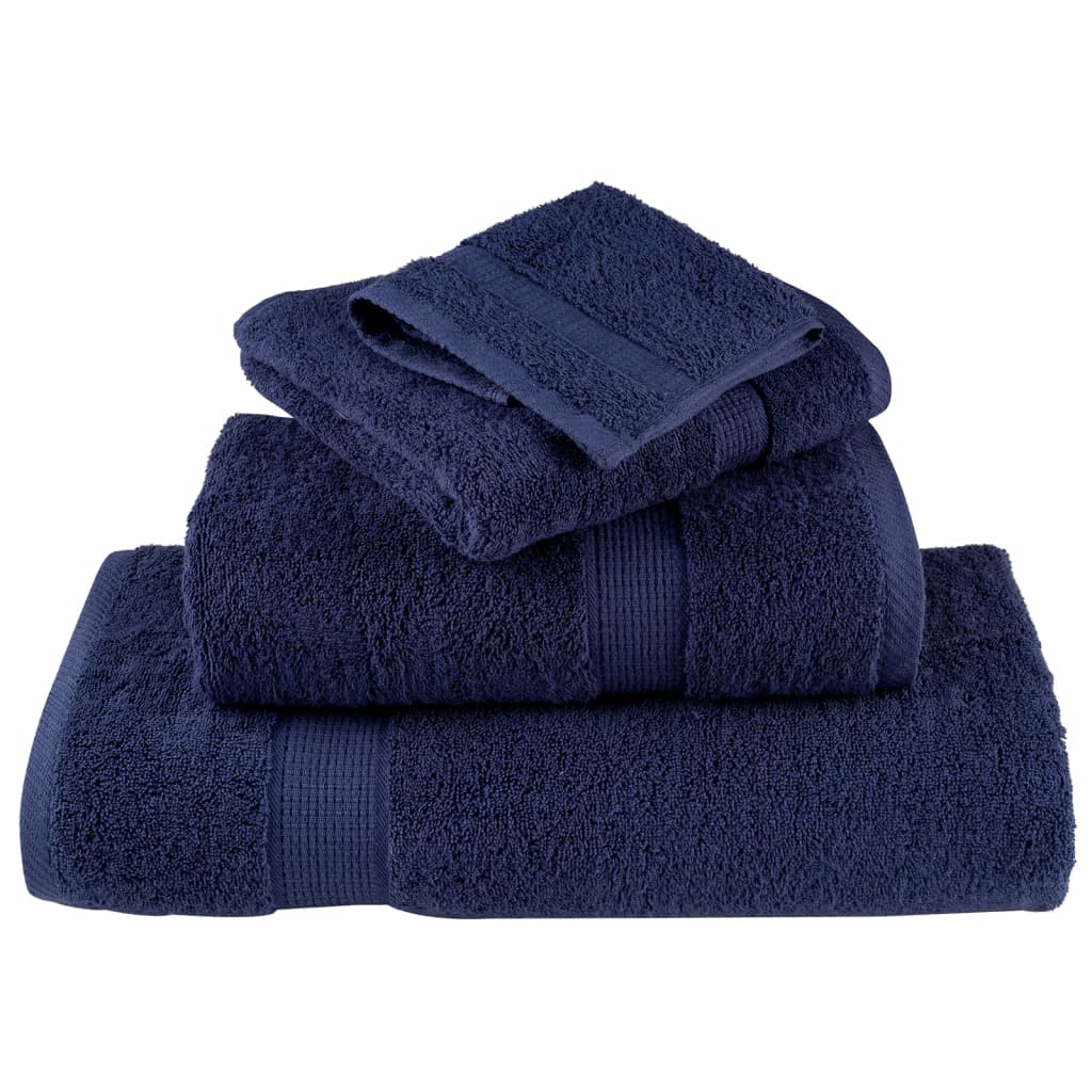vidaXL 6 Piece Premium Towel Set SOLUND Navy Blue 600 gsm 4