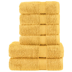 vidaXL 6 Piece Premium Towel Set SOLUND Gold 600 gsm 1