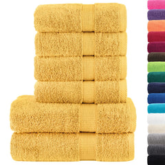 vidaXL 6 Piece Premium Towel Set SOLUND Gold 600 gsm 2