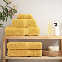vidaXL 6 Piece Premium Towel Set SOLUND Gold 600 gsm 3