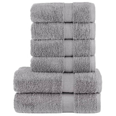 vidaXL 6 Piece Premium Towel Set SOLUND Grey 600 gsm 1