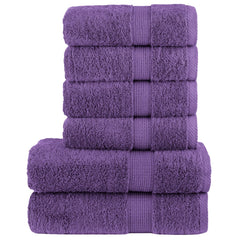 vidaXL 6 Piece Premium Towel Set SOLUND Purple 600 gsm 1