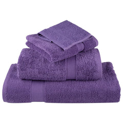 vidaXL 6 Piece Premium Towel Set SOLUND Purple 600 gsm 4