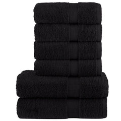 vidaXL 6 Piece Premium Towel Set SOLUND Black 600 gsm 1