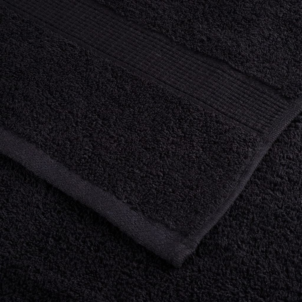 vidaXL 6 Piece Premium Towel Set SOLUND Black 600 gsm 5