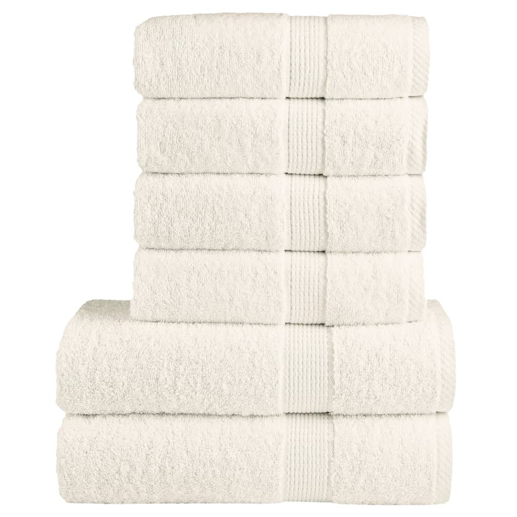 vidaXL 6 Piece Premium Towel Set SOLUND Cream 600 gsm 1