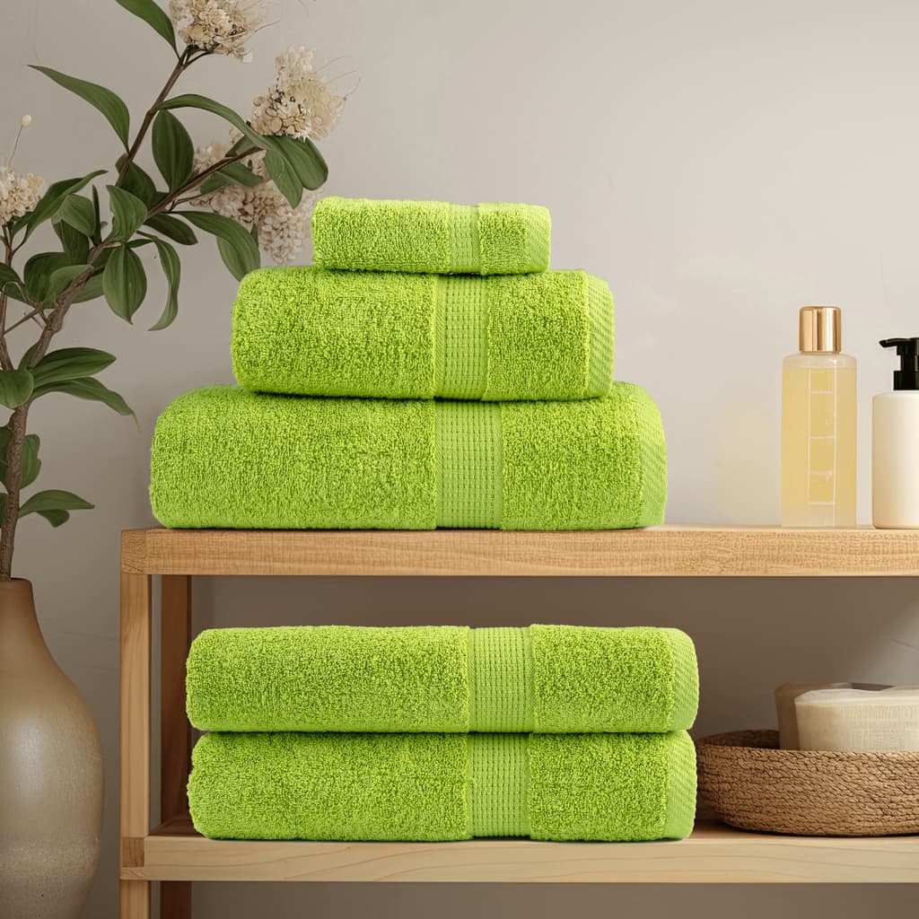 vidaXL 6 Piece Premium Towel Set SOLUND Apple Green 600 gsm 3
