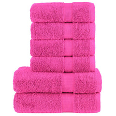 vidaXL 6 Piece Premium Towel Set SOLUND Pink 600 gsm 1