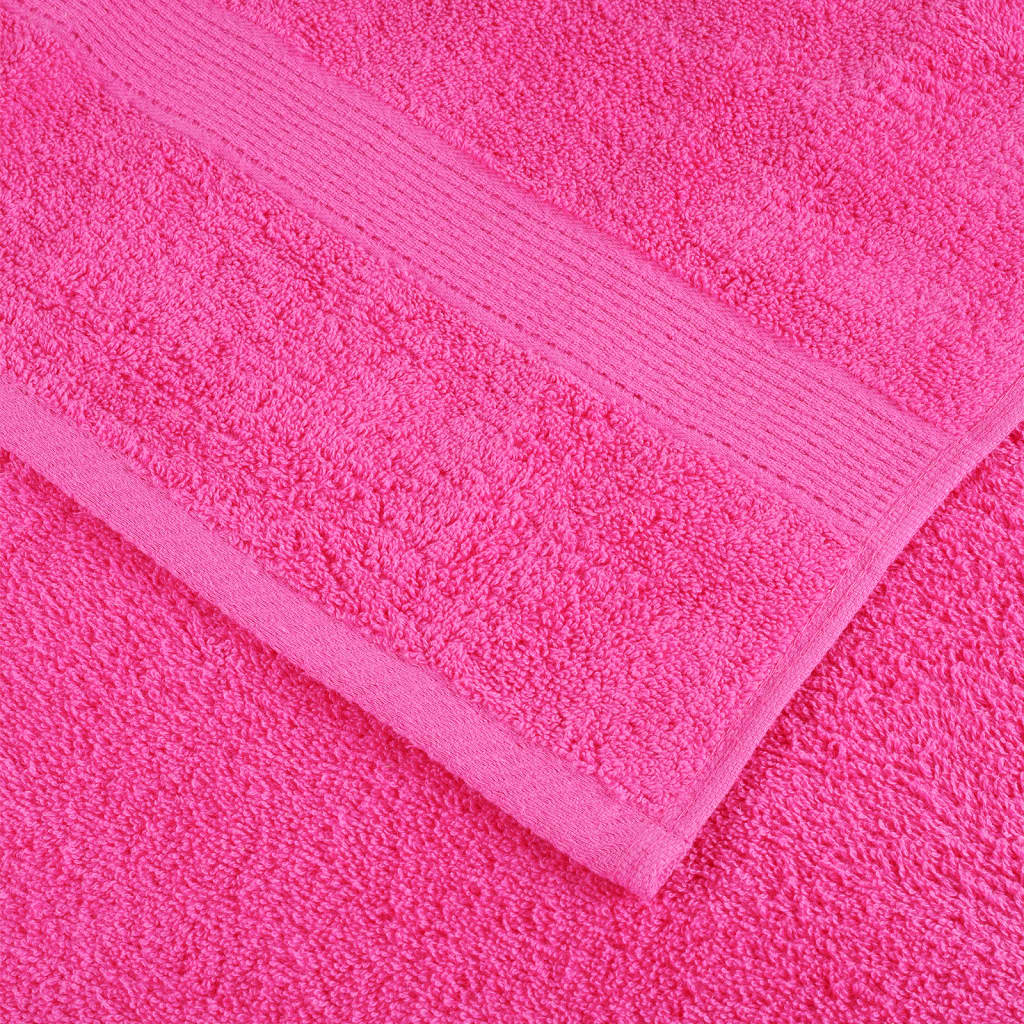 vidaXL 6 Piece Premium Towel Set SOLUND Pink 600 gsm 5