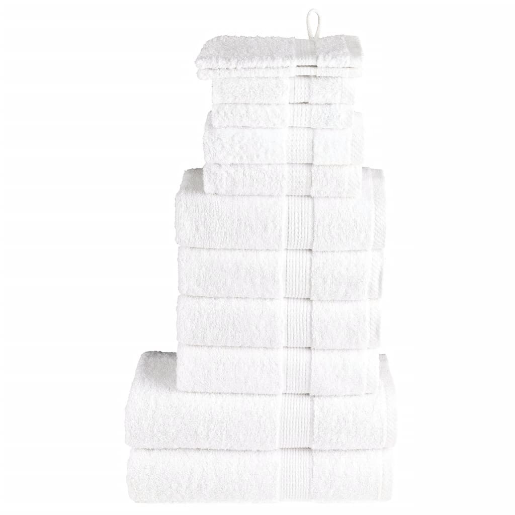 vidaXL 12 Piece Premium Towel Set SOLUND White 600 gsm 1