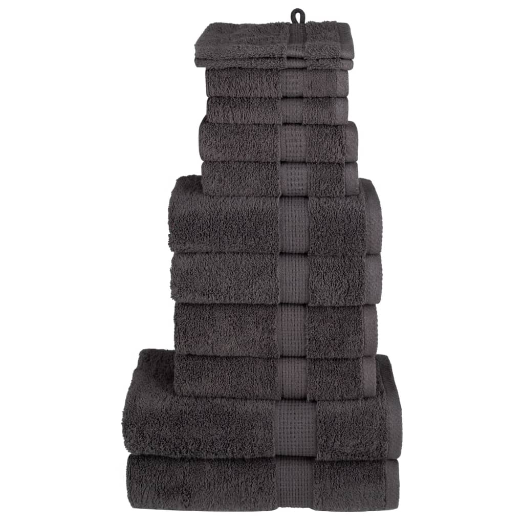 vidaXL 12 Piece Premium Towel Set SOLUND Anthracite 600 gsm 1
