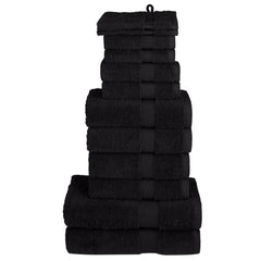 vidaXL 12 Piece Premium Towel Set SOLUND Black 600 gsm 1