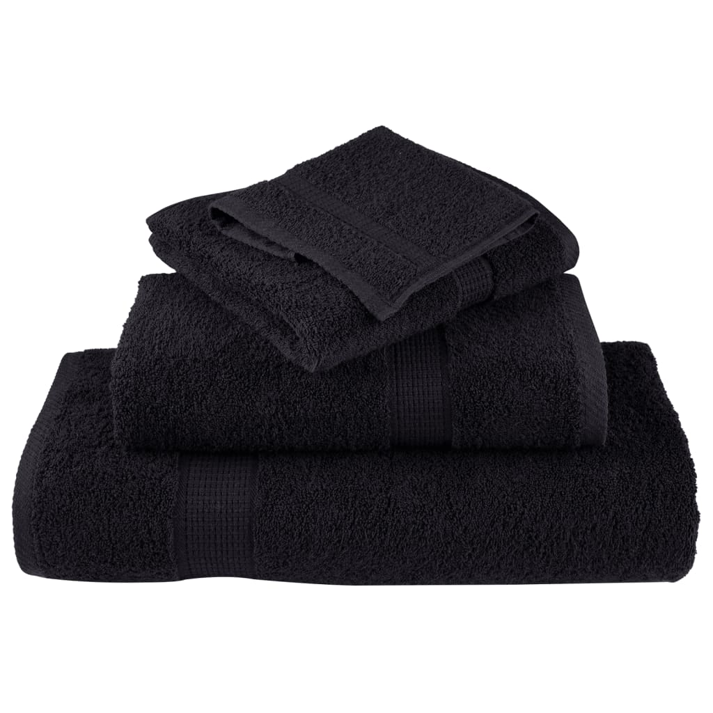 vidaXL 12 Piece Premium Towel Set SOLUND Black 600 gsm 4