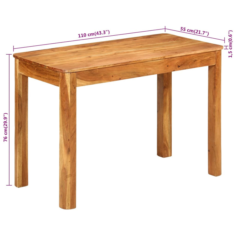 Dining Table 110x55x76 cm Solid Wood Acacia