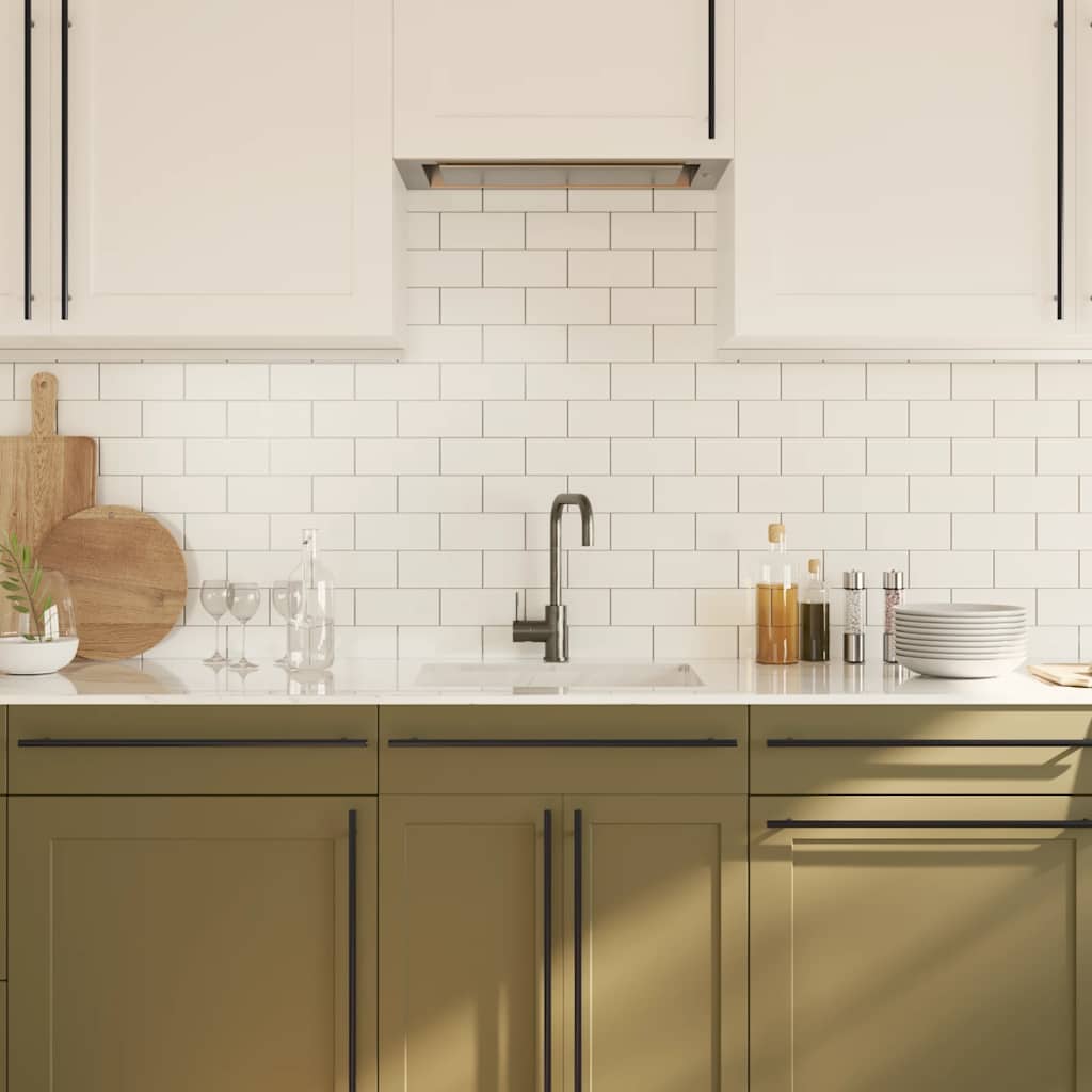 vidaXL Cabinet Handle | Set of 10 | Black | Stainless Steel | Long | Simplistic 4