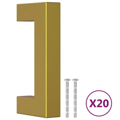 vidaXL Cabinet Handles 20 pcs Gold 64 mm Stainless Steel 2