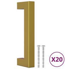 vidaXL Cabinet Handles 20 pcs Gold 96 mm Stainless Steel 2