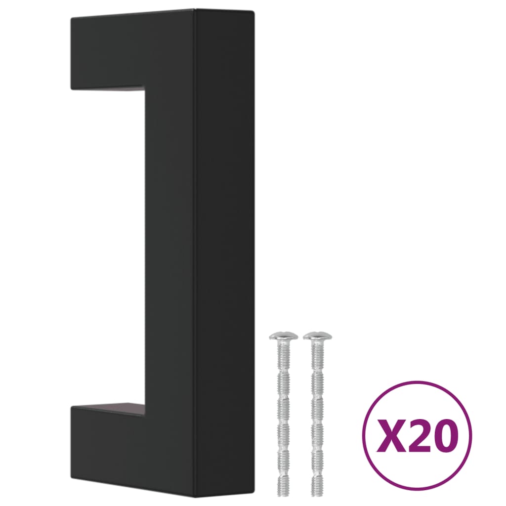 vidaXL Cabinet Handles 20 pcs Black 64 mm Stainless Steel 2