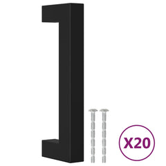 vidaXL Cabinet Handles 20 pcs Black 96 mm Stainless Steel 2