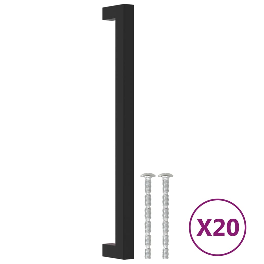 vidaXL Cabinet Handles 20 pcs Black 224 mm Stainless Steel 2