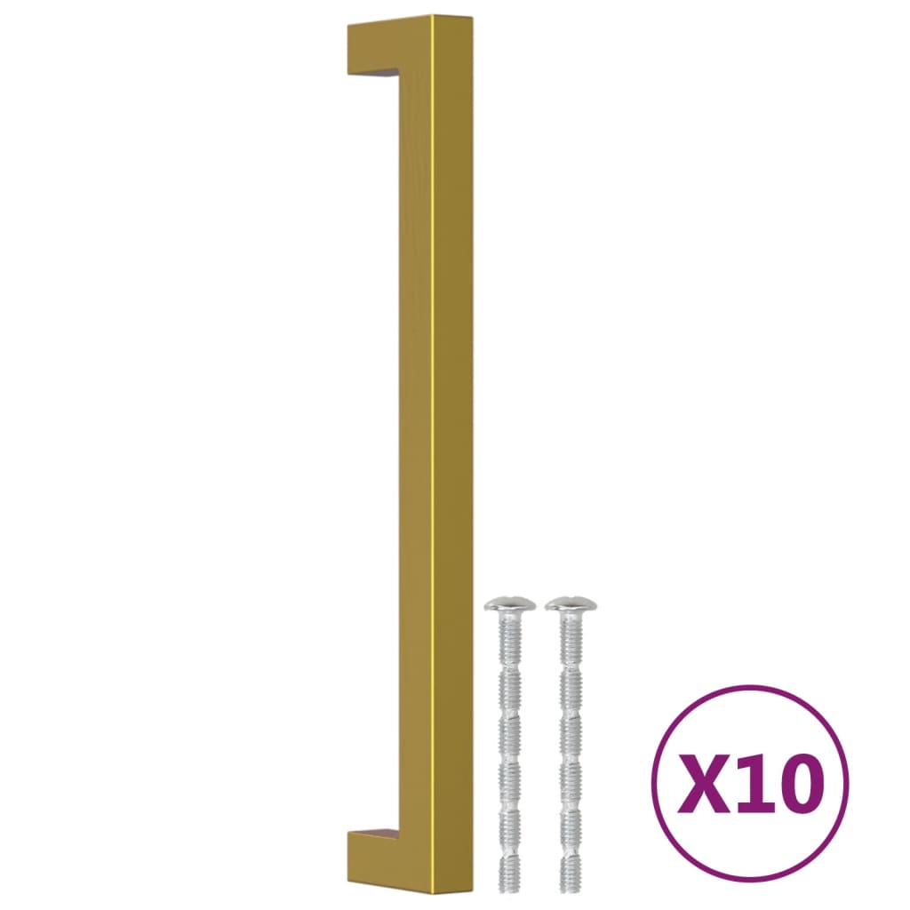 vidaXL Cabinet Handles 10 pcs Gold 192 mm Stainless Steel 2
