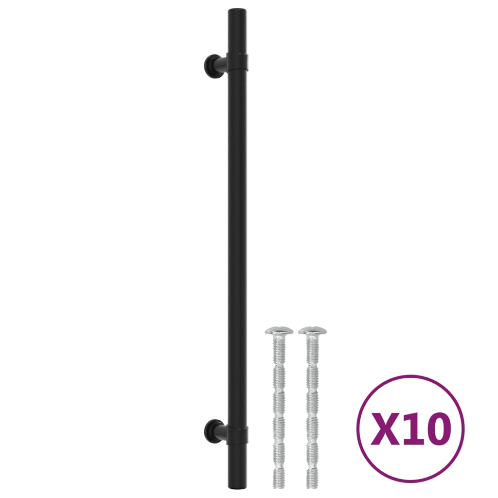 vidaXL Cabinet Handles 10 pcs Black 224 mm Stainless Steel 2
