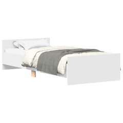 Bed Frame without Mattress 90x190 cm Engineered Wood White