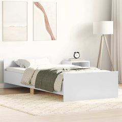 Bed Frame without Mattress 90x190 cm Engineered Wood White