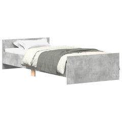 vidaXL Bed Frame without Mattress Concrete Grey 75x190 cm Small Single 2