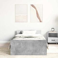 vidaXL Bed Frame without Mattress Concrete Grey 75x190 cm Small Single 3