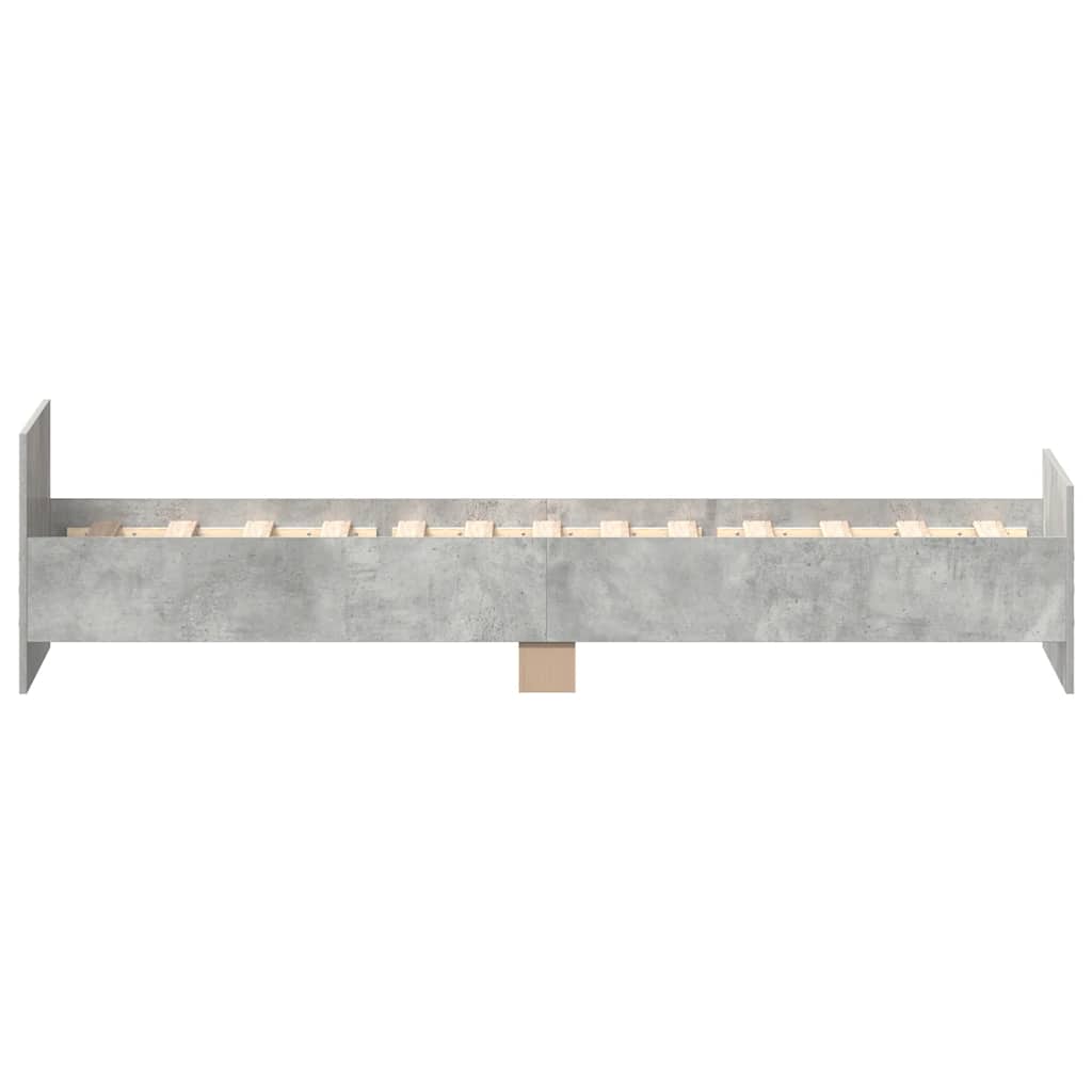 vidaXL Bed Frame without Mattress Concrete Grey 75x190 cm Small Single 5