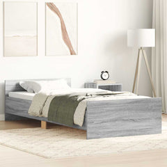 vidaXL Bed Frame without Mattress Grey Sonoma 75x190 cm Engineered Wood 1
