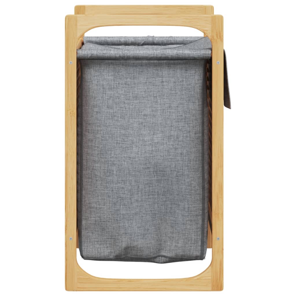 vidaXL Laundry Basket with Grey Bag 32x30x36.5 cm Bamboo 4
