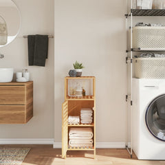 vidaXL Bathroom Cabinet with Shelf 36x33x87 cm Bamboo 1