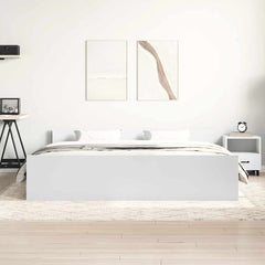 Bed Frame without Mattress 200x200 cm White