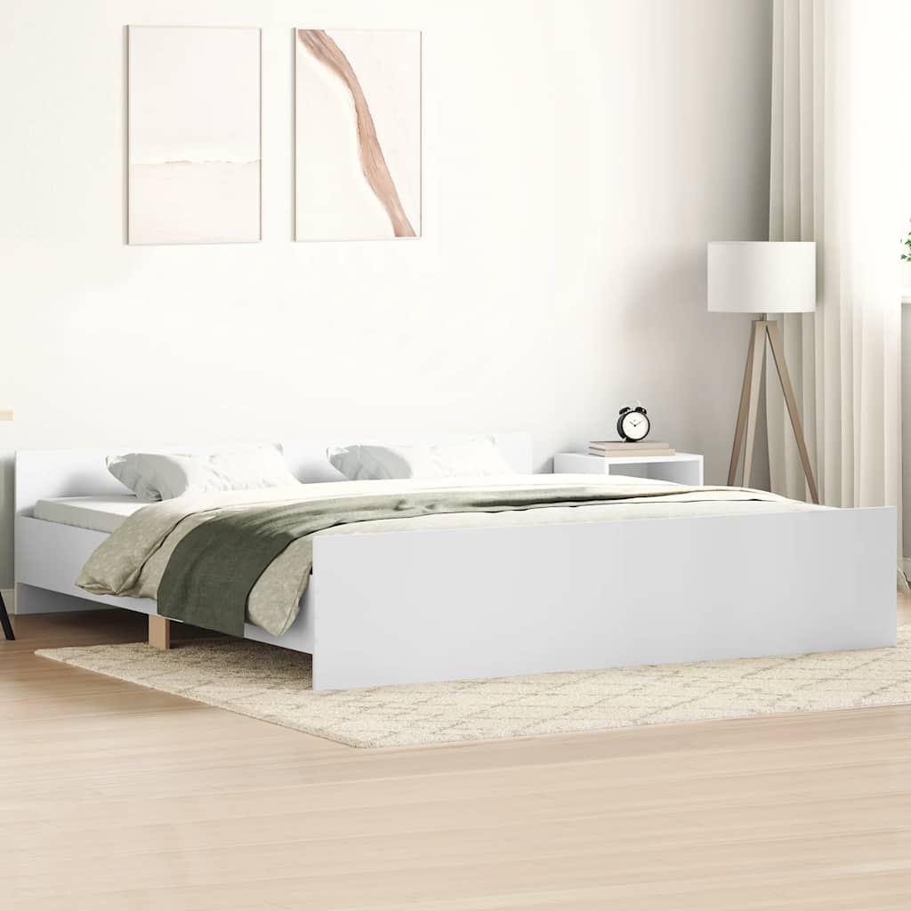 Bed Frame without Mattress 200x200 cm White