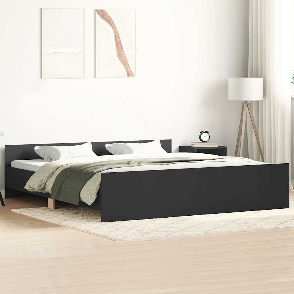 Bed Frame without Mattress 200x200 cm Black