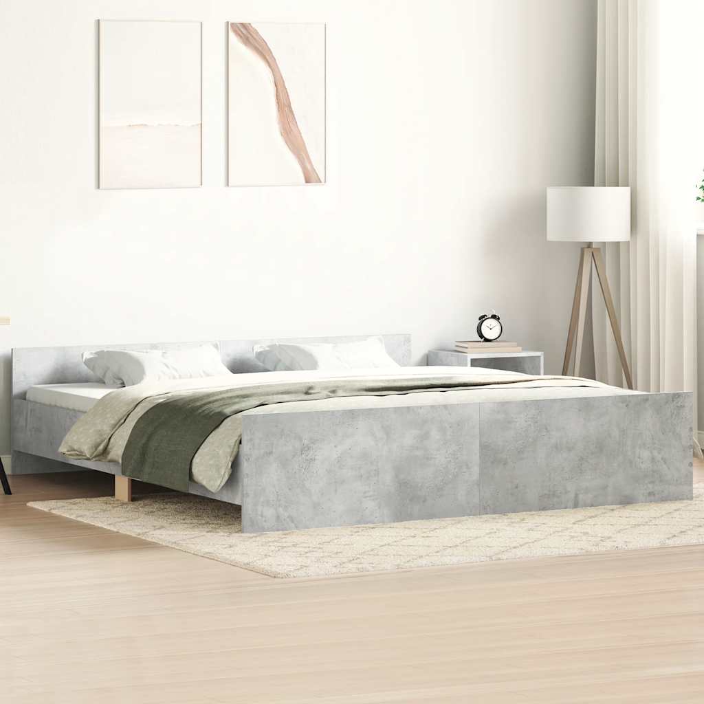 Bed Frame without Mattress 200x200 cm Concrete grey
