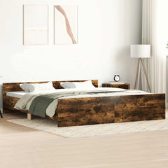 Bed Frame without Mattress 200x200 cm Smoked oak