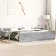 Bed Frame without Mattress 200x200 cm Grey sonoma