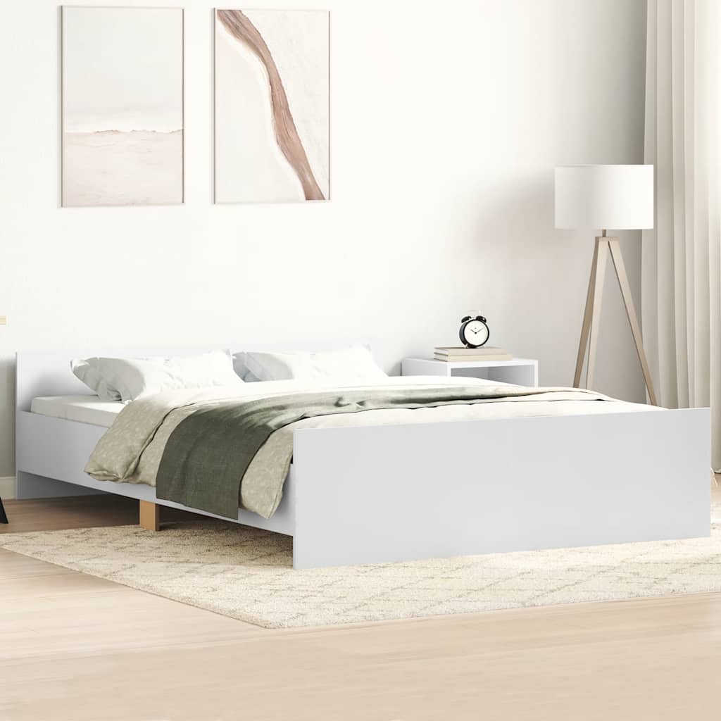 Bed Frame without Mattress 140x200 cm White