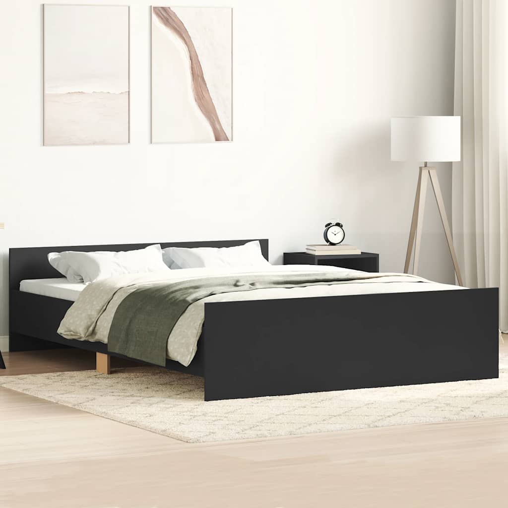 Bed Frame without Mattress 140x200 cm Black