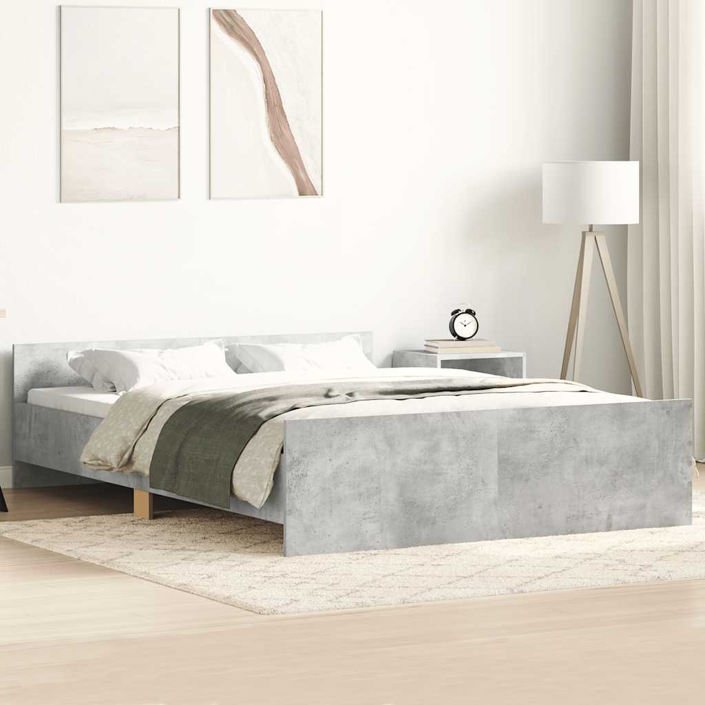 Bed Frame without Mattress 140x200 cm Concrete grey